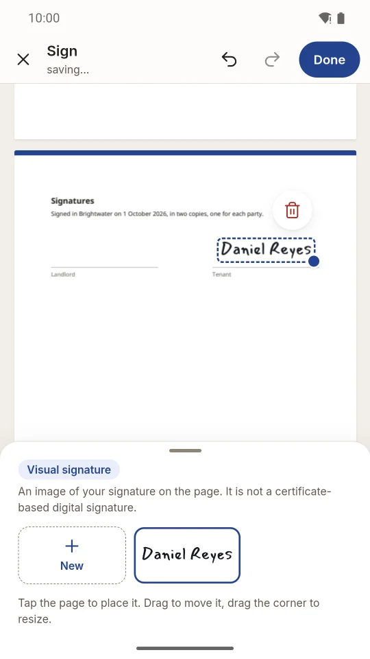 Sign and fill in